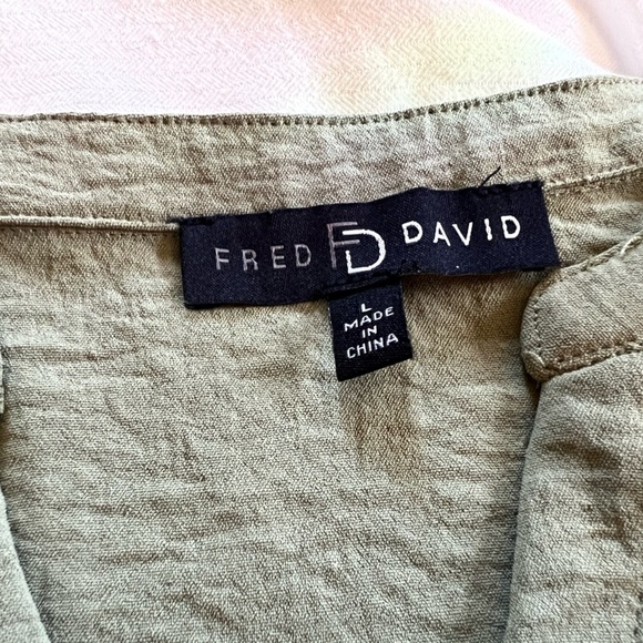 Olive Green Button-Down Blouse - Picture 6 of 13